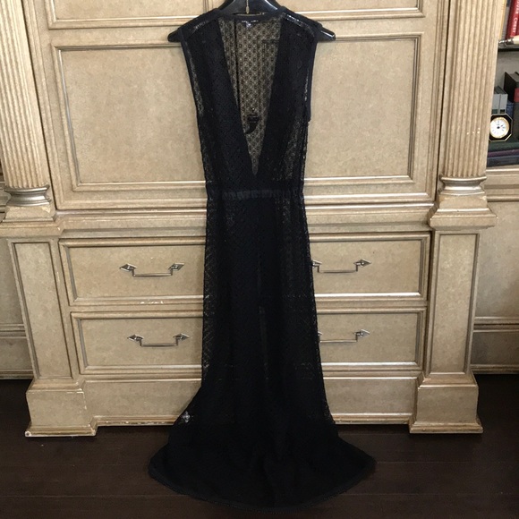 VICTORIA'S SECRET LONG BLACK CROCHET SWIM COVERUP - Picture 6 of 11